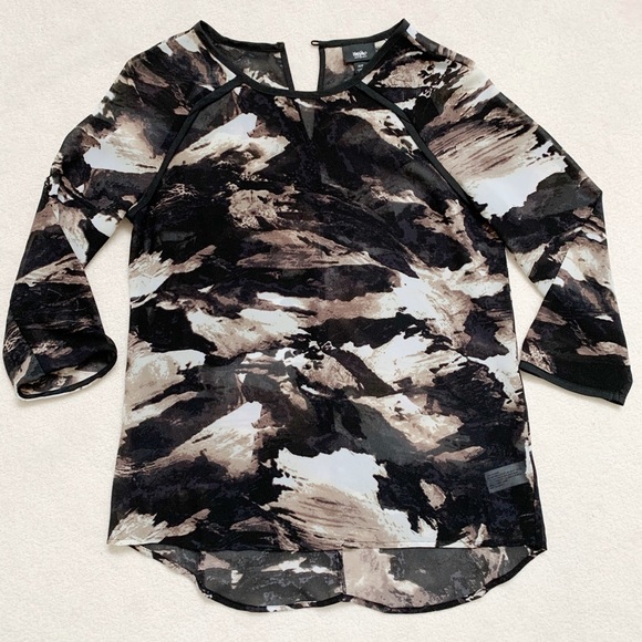 Mossimo Blouse 3/4 sleeve blouse LIKE NEW! Size XS neutral tones - Picture 1 of 5